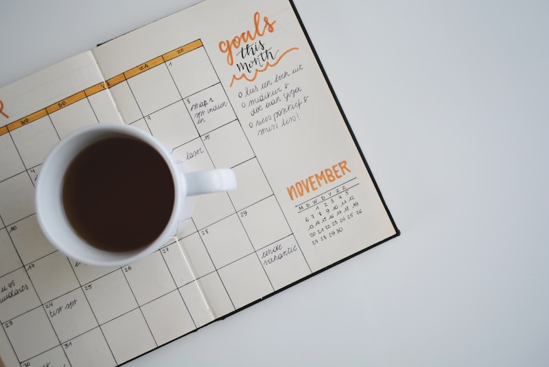 Calendrier anglais - les jours de la semaine